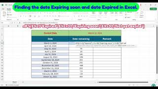 23 Finding date Expiring soon and date Expired in Excel knowledge learning battambang excel [upl. by Ethelinda707]