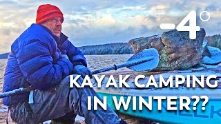 Solo Winter Camping  Kayak Camping Alone and Cold [upl. by Line]