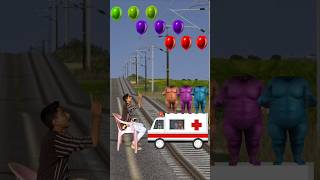 Funny cute dancing dog vs ambulance stop the highspeed train shortsfeed trendingshorts [upl. by Gideon]