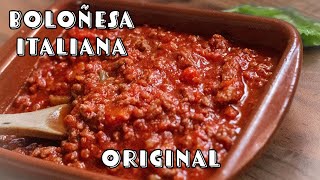 Salsa boloñesa Receta italiana Original  Como hacer salsa Bolognesa para pasta espaguetis Lasagna [upl. by Aicela]