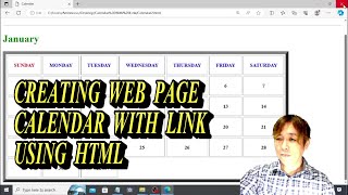 CREATING CALENDAR WEB PAGE WITH LINK USING HTML [upl. by Anitsyrc]