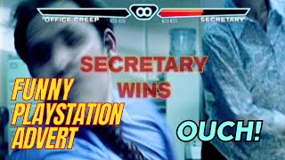 Secretary wins and the Dinosaurs get it Fun Playstation Tekken Advert amp Commercial [upl. by Lerret495]