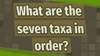 What are the seven taxa in order [upl. by Ahsitam839]