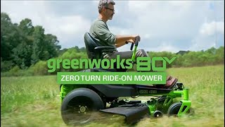 Greenworks 80V RideOn Mower at Trade Tested [upl. by Turley]