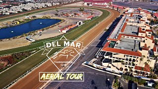 Del Mar Fairgrounds Thoroughbred Racetrack Aerial Tour [upl. by Sert]