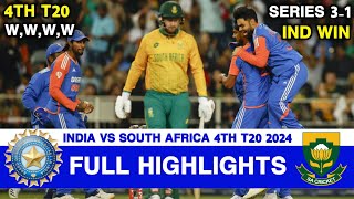 Full Highlights  India vs South Africa 4th T20 Highlights 2024  IND vs SA 4th T20 Highlights 2024 [upl. by Ynnav]