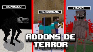 ¡Addons de TERROR para Minecraft Bedrock 1211  Aterradores 😱😰 [upl. by Artenak]