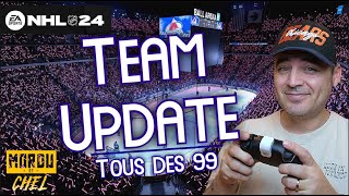 Équipe de 99  Team update de JO sur NHL 24  QC  FR [upl. by Nomra862]