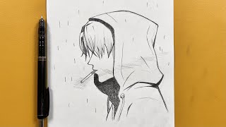 how to draw Mysterious boy stepbystep [upl. by Ahsenrac844]