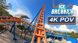 Ice Breaker 4K Reverse POV SeaWorld Orlando Orlando FL [upl. by Nnovahs]