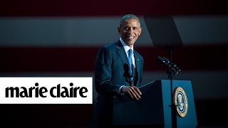 President Obama Delivers Powerful Farewell Speech in Chicago and More News  Marie Claire [upl. by Sirk52]