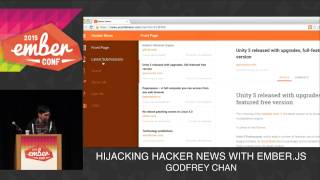 EMBERCONF 2015  HIJACKING HACKER NEWS WITH EMBERJS [upl. by Enibas786]