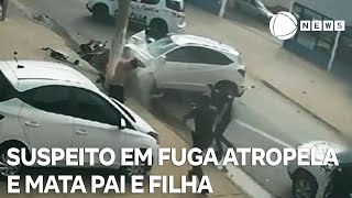 Suspeito em fuga atropela e mata pai e filha em SP [upl. by Munro]