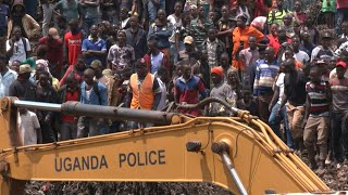 Kampala Rescue operations ongoing at deadly rubbish dump collapse  AFP [upl. by Eldrid]