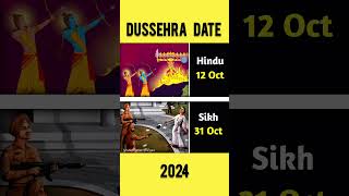 Dussehra Date 2024 dussehra 2024 sikh hindu emergency shorts trending viralshorts history [upl. by Nolte]