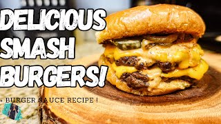 THE MOST DELICIOUS SMASH BURGER I EVER MADE AT HOME  STOVETOP METHOD EASY RECIPE TUTORIAL [upl. by Buffum372]