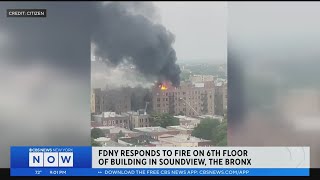 FDNY responds to fire in Bronx building [upl. by Esirahc]