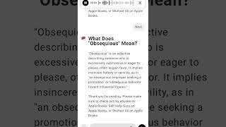 What Does quotObsequiousquot Mean [upl. by Ranite]