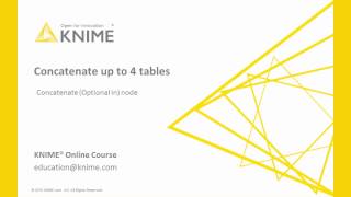 ETL with KNIME Concatenate up to 4 Data Sets [upl. by Howenstein]