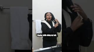 Singing while doing my hair christmascover oholynight shorts acapella [upl. by Christiana]