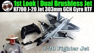 1st Look  Dual Brushless Jet  KF700 J20 Jet 303mm 6CH Gyro HorizontalVertical Flight RTF [upl. by Glaudia235]