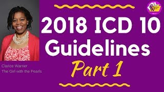 2018 ICD 10 Guidelines part 1 [upl. by Kcirdneh]