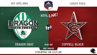 NTFL Youth Football  Dragon Gray at Coppell Black 3rd Grade10191100 ALesley Field 1 [upl. by Aikaj595]