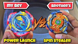 wizard fafnir spin steal vs vatryek power launch beyblade fight [upl. by Touber]