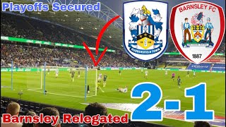 TOWN IN PLAYOFFS BARNSLEY RELEGATED Huddersfield Town Vs Barnsley 21 EFL Championship Vlog [upl. by Anahc]