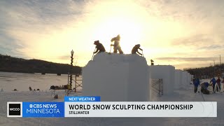 Snow sculptures gather in Stillwater for world championships [upl. by Reste819]