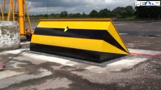 HT1VIPER Antiterrorist shallow mounted roadblocker PAS68 Crash test [upl. by Cogen252]