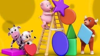 The Shapes song  Nursery Rhymes Farmees  Learn Shapes  Kids songs by Farmees [upl. by Atteoj]