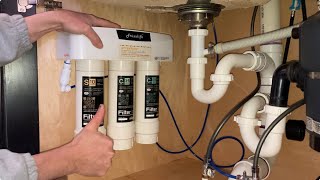 Installing affordable undersink water filtration system [upl. by Aracot]