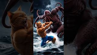 Cat 😱 fight with dangerous octopus [upl. by Jahdal]