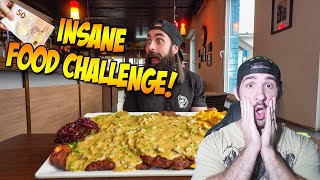 Ninjas Epic Reaction to BeardMeatsFood Conquering The Schnitzel Challenge in Germany [upl. by Aidnic]