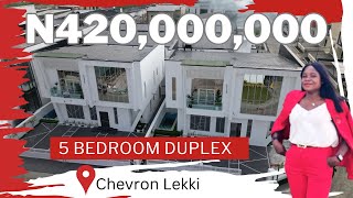 Inside a N420M Contemporary 5 Bedroom Duplex in Chevron Lekki [upl. by Adonis342]