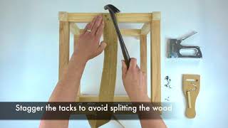 How to use a web stretcher for jute webbing [upl. by Aiseneg]