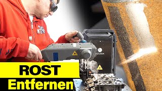 Mit LASER extremen Rost Zunder und Anlauffarben entfernen￼  netalux  hdbschweissshop [upl. by Ena]