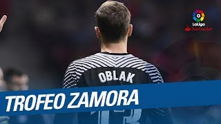 Jan Oblak  Trofeo Zamora LaLiga Santander 20172018 [upl. by Nalon445]