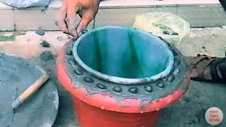 Easy Flower pot making process [upl. by Havens]