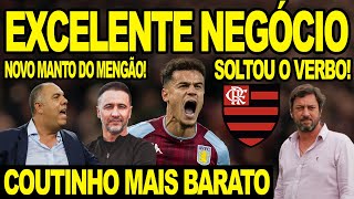 PHILIPPE COUTINHO BATE MARTELO SOBRE FUTURO EXCELENTE NEGÓCIO NO FLAMENGO NOVO MANTO DO MENGÃO E [upl. by Nuy589]