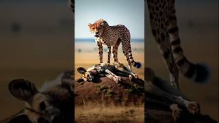 Asiatic CHEETAH vs Spotted HYENA vs Dinosaurs TRex Hippo Gorilla bull elephant [upl. by Yrrol]