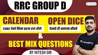 100 PM  RRC Group D 201920  Reasoning By Hitesh Mishra  Calendar Code and Open Dice [upl. by Barboza611]