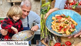 PASTA CON CALAMARI GAMBERI e ASPARAGI 🌊 Primo di mare facile e veloce  Ricetta di Chef Max Mariola [upl. by Cheston]