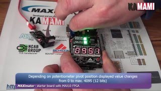 MAXimator Altera MAX10 FPGA example project voltage meter based on internal ADC [upl. by Ynohtnad]