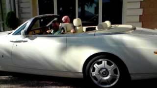 Rolls Royce Drophead leaving amp F430 Roadster Sound [upl. by Eyllib]