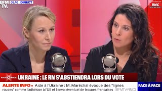 MARION MARÉCHAL VS APOLLINE DE MALHERBE  la GUERRE EST DÉCLARÉE sur RMCBFM [upl. by Octavius]