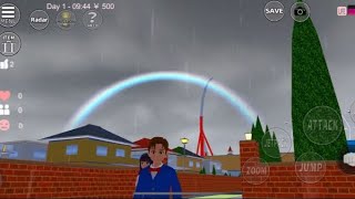 Hujan Gini Main Sakura Ada Pelangi Sakura school simulator [upl. by Nirehtac]