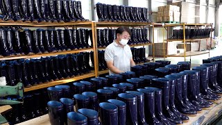 Mass Production Process of Making Rubber Boots Gumboots Factory in Korea [upl. by Idnor]