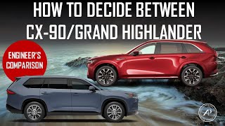 HOW TO DECIDE BETWEEN MAZDA CX90 and TOYOTA GRAND HIGHLANDER [upl. by Enirehtac]